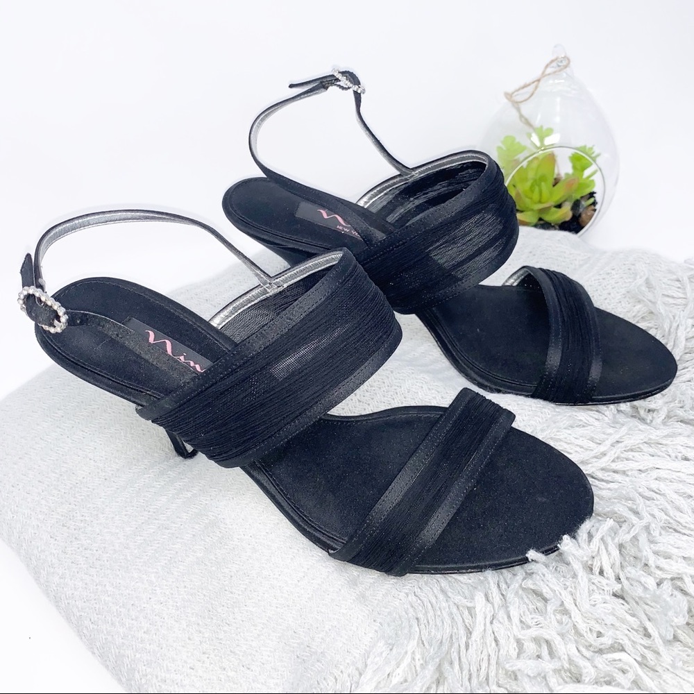 Nina New York Black‎ formal heels jewel buckle 8.5
